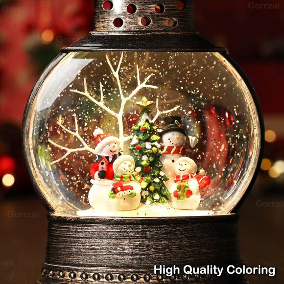 12 Inch Christmas Snow Globe Lantern Lighted Musical Christmas Decorations - Picture 3 of 6